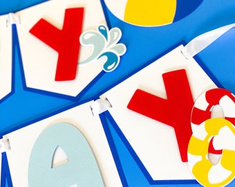 Pool Party Banner | Pool Party Theme Party | Beach Birthday Party| Personalized Banner | Summer Birthday Party