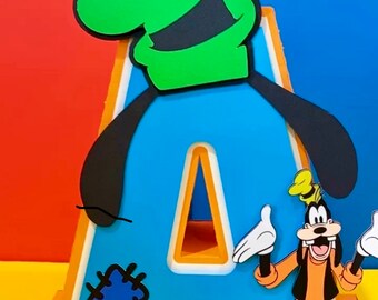 Large Goofy Theme 3D Letters or Numbers | Goofy Party Theme | Goofy Birthday | Nursery Room  | Baby Shower | Goofy Wall Room Decor |