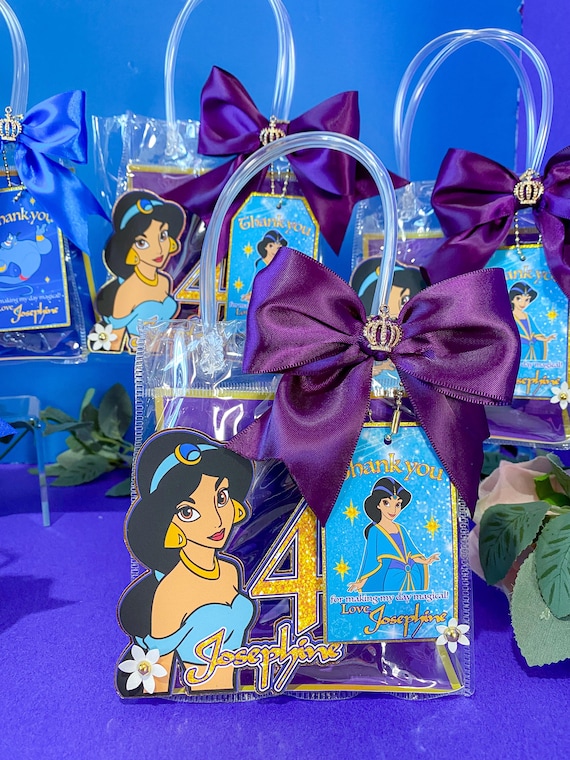 Jasmine Aladdin Princess Personalized Favor Bags Princess Birthday Decor Disney Princess Party Favors Princess Theme Clear Favor Bags Etsy