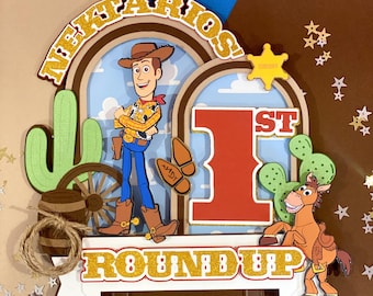 Woody Toy Story Theme Cake Topper | Woody Cake Decor | Woody Party Supplies  | Cowboy  Centerpiece | Andy’s Room Decorations Set |