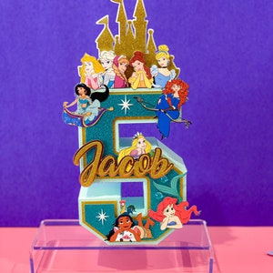 Princess 3D Letters or Numbers with Name | Princess Party Theme | Princess Birthday | Girl Party Decorations | Disney Princess Centerpieces