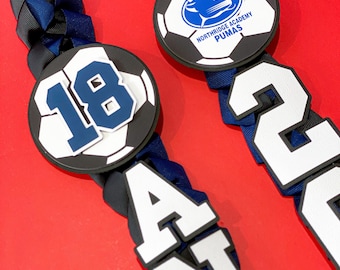 Custom Soccer Graduation Lei | Personalized Senior Lei with Name & Year | Handmade Graduation Keepsake | Class of 2026 | Custom Sports Lei