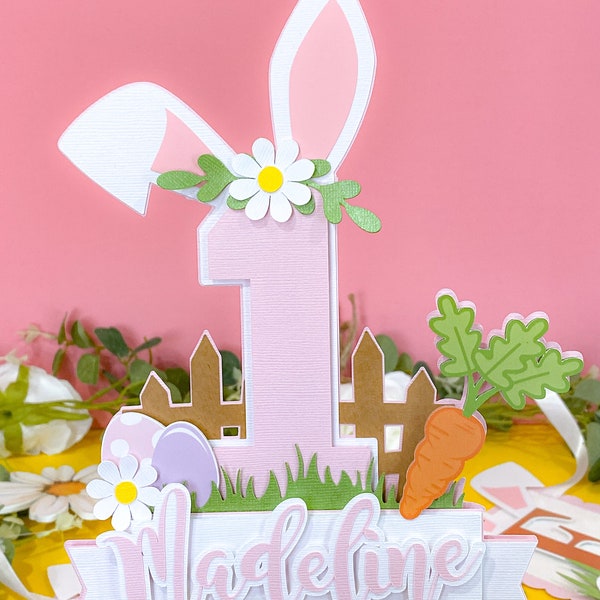 Bunny Easter Cake Topper | Bunny One Cake Topper | Rabbit Theme Party | Some Bunny is One Birthday Theme | Easter Birthday | 1st Birthday