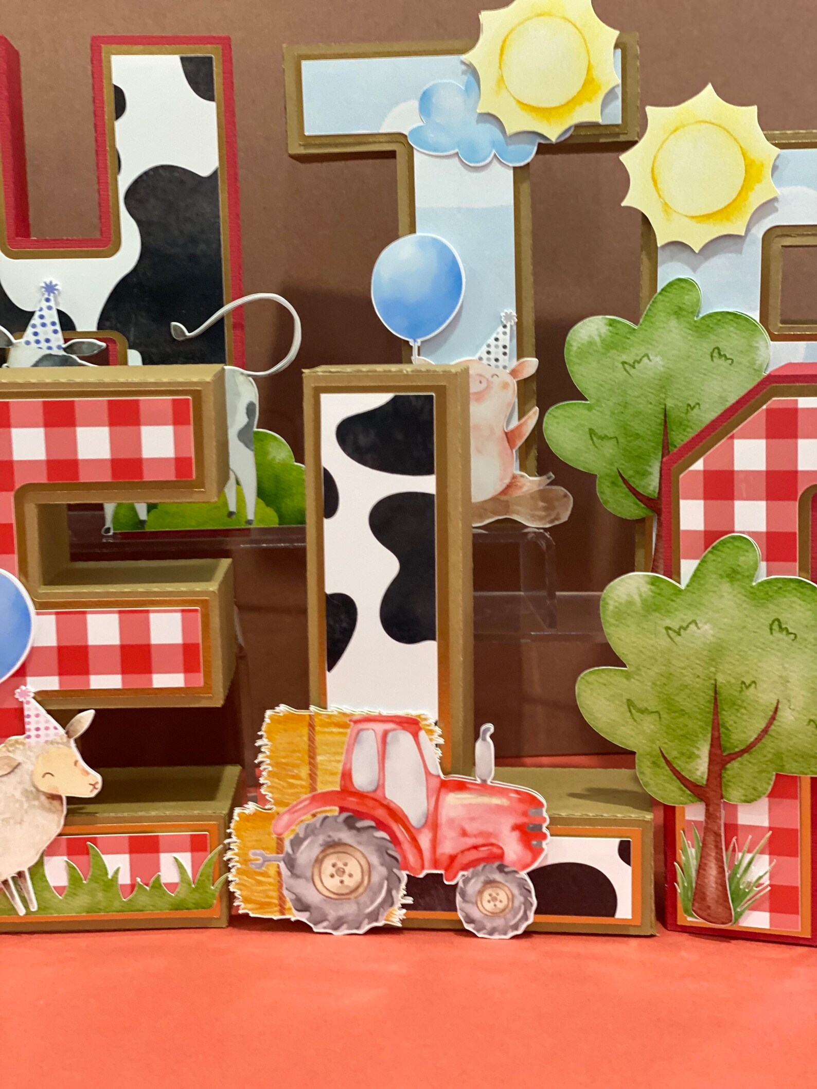 Cute Farm Animal Theme 3D Letters or Numbers | Barnyard Birthday Party ...