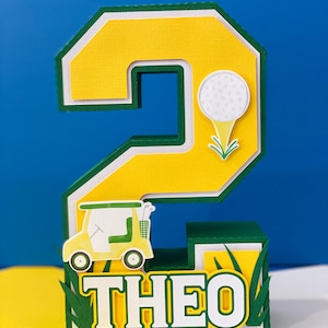 Large Golf 3D Letters or Numbers with Name | One in a Hole Party Theme | Golf Party | Nursery Room Decor | Baby Shower Centerpieces