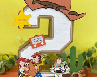 Stora vita retro Toy Story 3D-bokstäver eller siffror med namn | Toy Story-fest | Woody Buzz | Barnrumsdekoration | Babyshower-bordsdekorationer
