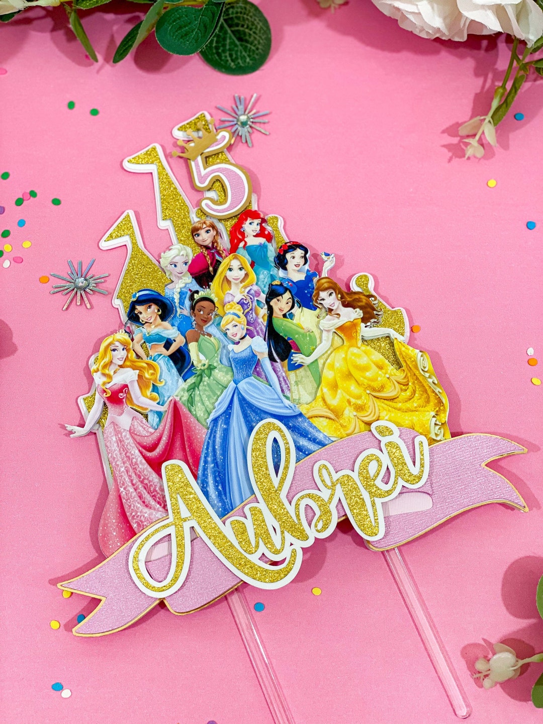 Banderole Joyeux Anniversaire Princesses Disney de 4 m pour l'anniversaire  de votre enfant