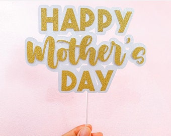 Happy Mother’s Day Cake Topper | Motherly Love Cake Accent | Mom Special Day | Heartfelt Mom Cake Decor | Super Mom Cake Topper | Customized