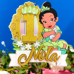 Baby Princess Tiana Cake Topper | Princess Theme Party | Princess and the Frog Birthday | Disney  Princess Birthday Theme |