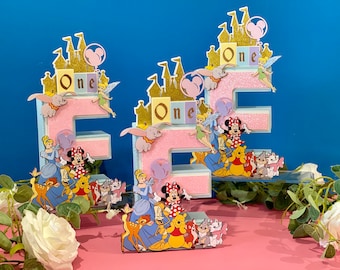 Letras o números 3D vintage de Disneyworld / Centros de mesa retro nostálgicos de Disney / Artículos clásicos para fiestas de Disney / Cumpleaños caprichosos y atemporales