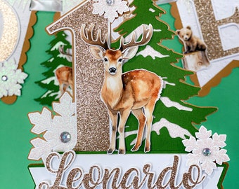 Winter Woodland Animals Onederland Cake Topper | Baby Shower Cake Topper | Winter Wonderland Theme Party | Snow Flake Baby Shower |