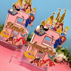 Princess 3D Letters or Numbers with Name Princess Party Theme Princess Birthday Girl Party Decorations Disney Princess Centerpieces image 7