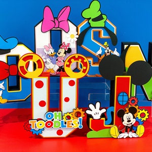 Mickey Mouse Clubhouse Theme 3D Letters Or Numbers | Mickey and Friends Theme | Mickey Birthday | Nursery Room Decorations | Baby Shower