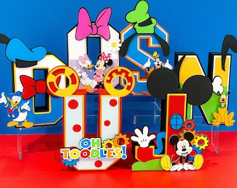 Mickey Mouse Clubhouse Theme 3D Letters Or Numbers | Mickey and Friends Theme | Mickey Birthday | Nursery Room Decorations | Baby Shower