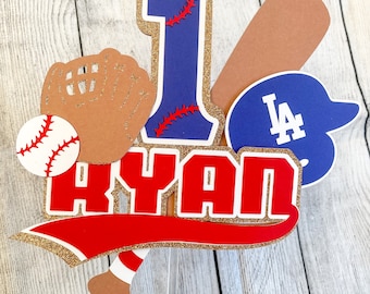 Baseball Cake Topper | Los Angeles Dodgers Cake Topper | Baseball Party Decor | Baseball Party | Personalized Baseball Cake Topper