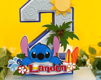 Surfing Stitch Theme 3D Letters |Lilo and Stitch Party Theme | Lilo and Stitch Birthday | Nursery Room Decorations | Baby Shower Decorations