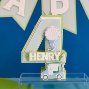 Large Pastel Golf 3D Letters or Numbers with Name | One in a Hole Party Theme | Golf Party | Nursery Room Decor | Baby Shower Centerpieces
