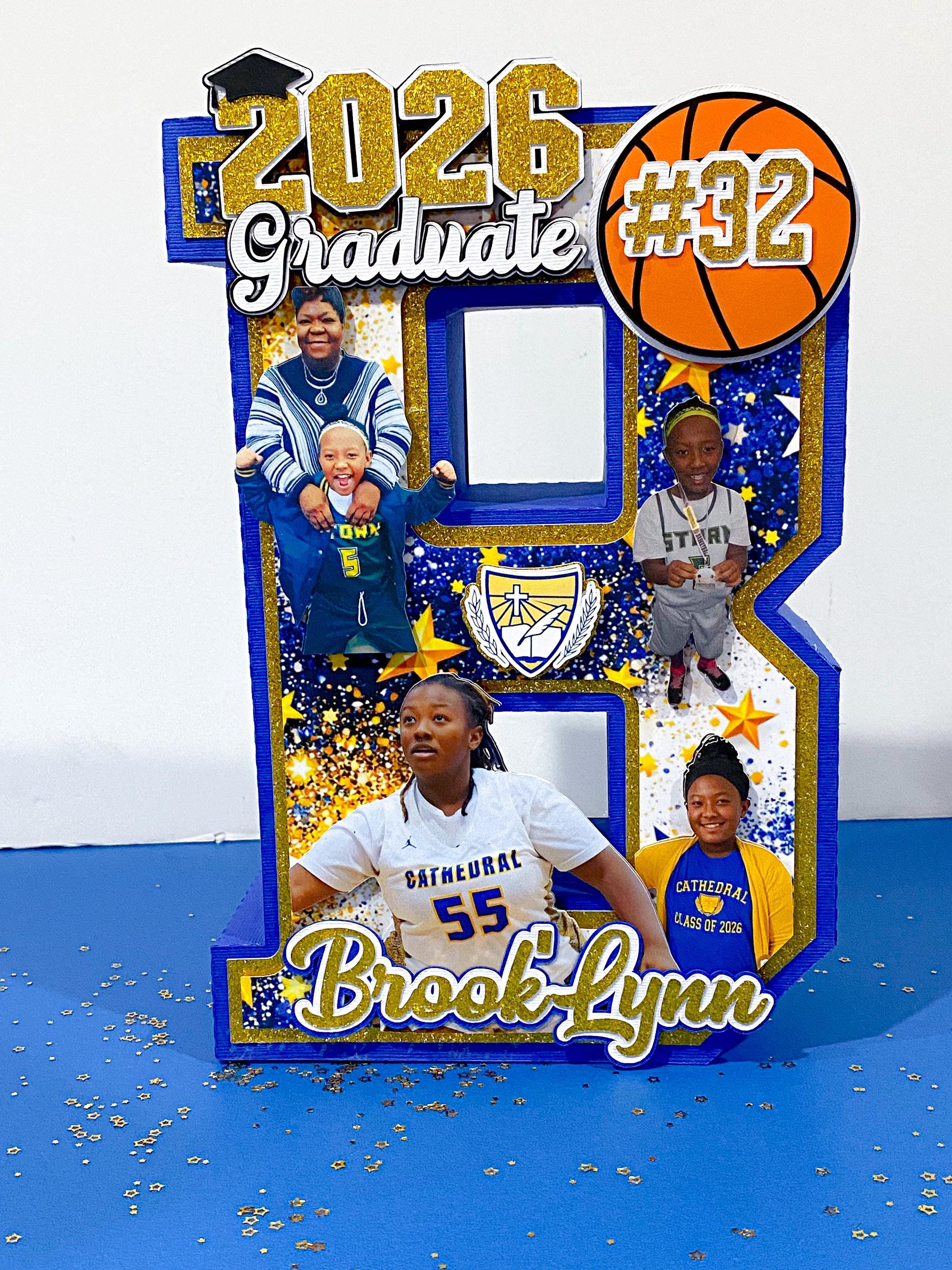 Letter Grad Gift Large Custom 3D Graduation Letter With Photos | Basketball Senior Night ...