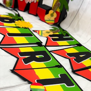 One & Loved Banner | One Love Theme Party | Rasta Birthday Theme | Jamaican Theme Banner | Reggae Birthday | Bob Marley Inspired Decor |