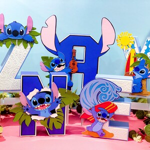 Lilo and Stitch Theme 3D Letters | Lilo and Stitch Party Theme | Lilo and Stitch Birthday | Nursery Room Decorations | Baby Shower