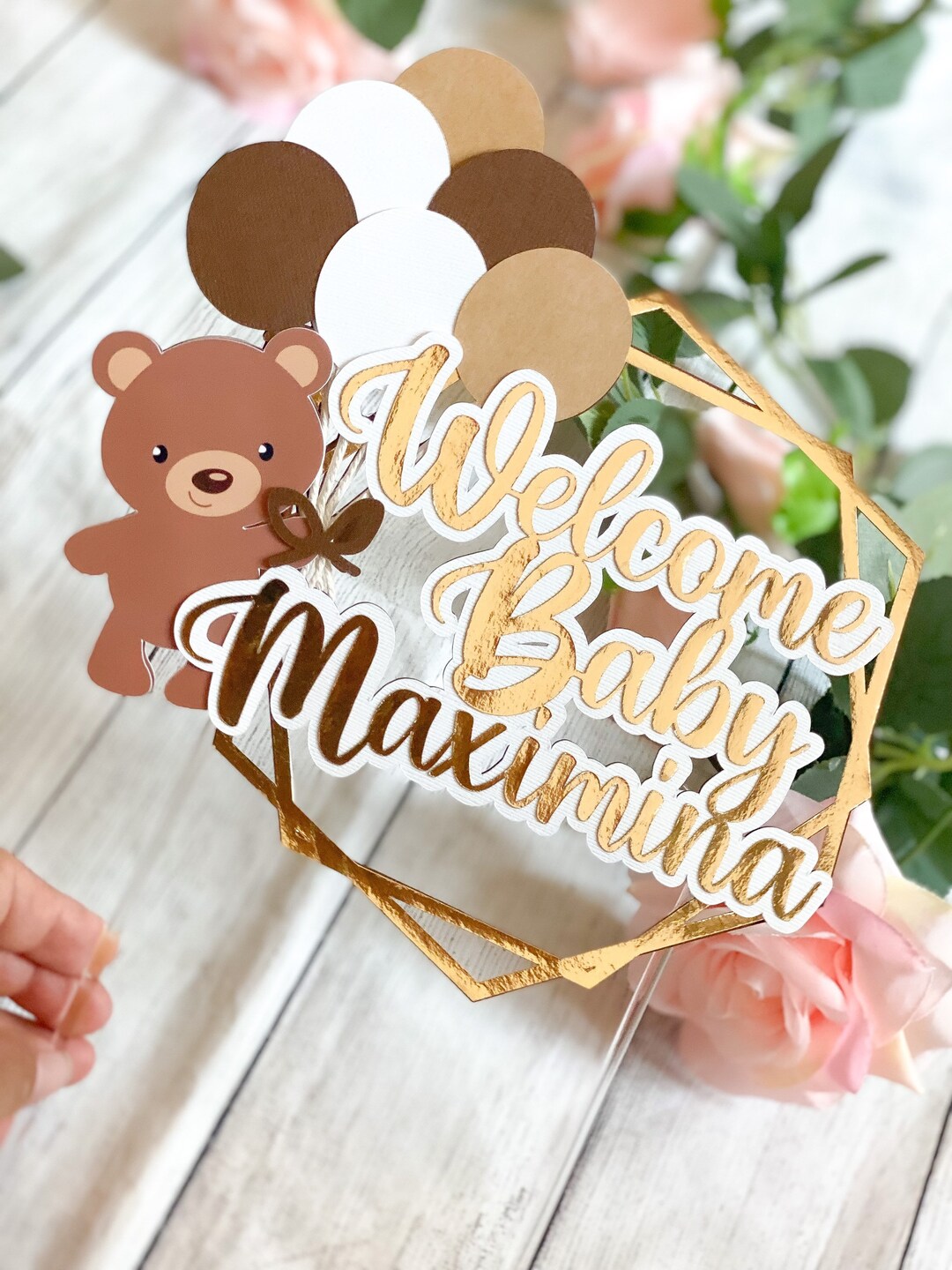 Baby Bear Cake Topper | Baby Shower Cake Topper | Baby Bear Theme Party ...