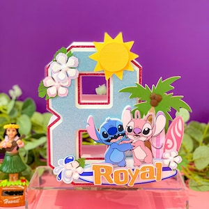 Surfing Angel Stitch Theme 3D Letters |Angel Stitch Party Theme | Angel Stitch Birthday | Nursery Room Decorations | Baby Shower Decorations