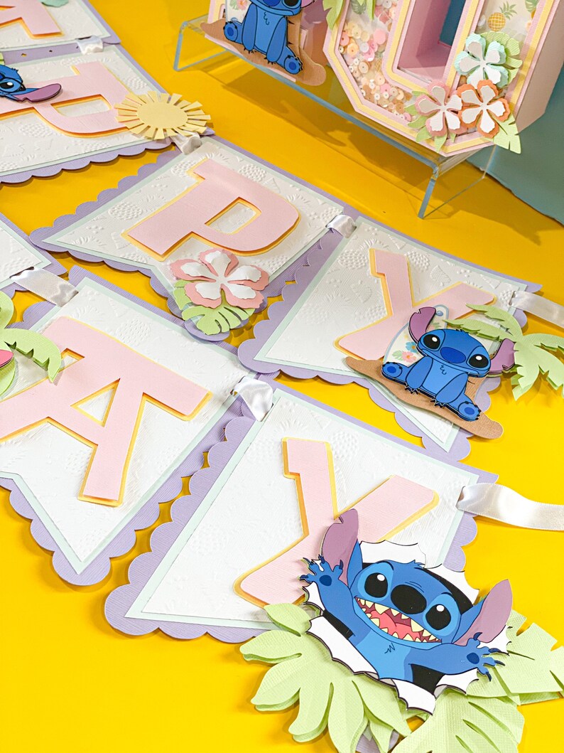 Personalized Lilo & Stitch Birthday Banner – 6ft X 3ft, Customizable, Reprox