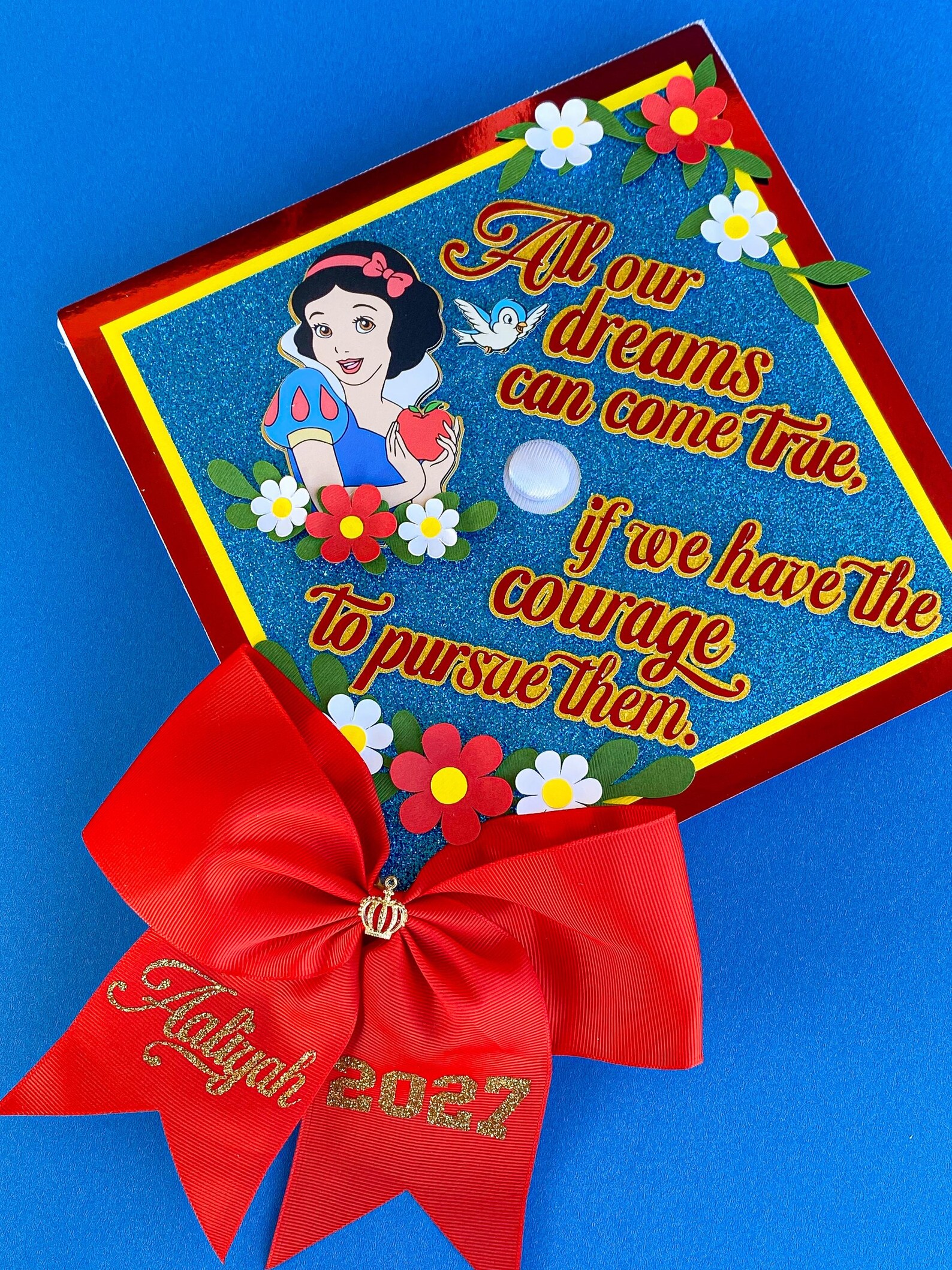 Snow White Graduation Cap Topper | College Graduation | Graduation Gift ...
