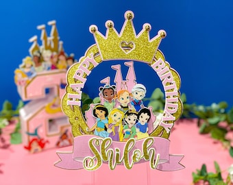 Toddler Princess Cake Topper | Toddler Princess Theme Party | Castle Princess Birthday | Disney  Princess Birthday Theme |
