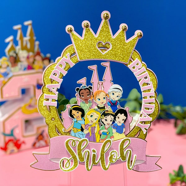 Toddler Princess Cake Topper | Toddler Princess Theme Party | Castle Princess Birthday | Disney  Princess Birthday Theme |