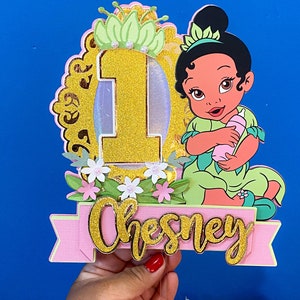 Baby Princess Tiana Cake Topper | Princess Theme Party | Princess and the Frog Birthday | Disney  Princess Birthday Theme |