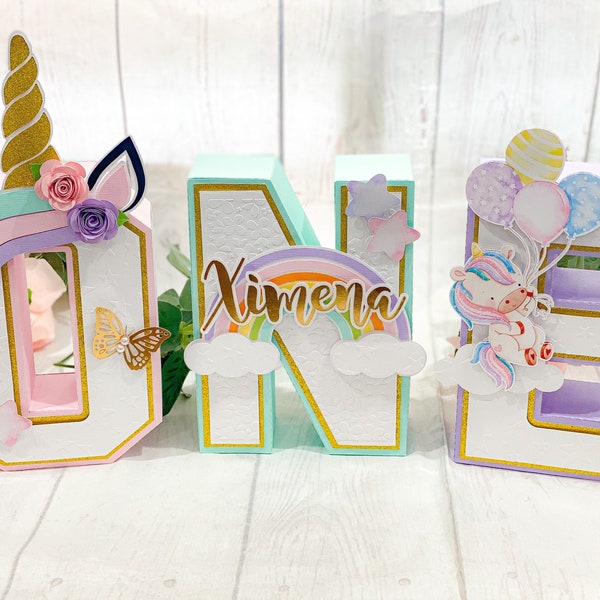 Unicorn Pastel Theme 3D Letters | Unicorn Theme | Unicorn Rainbow Birthday | Nursery Room Decorations | Baby Shower