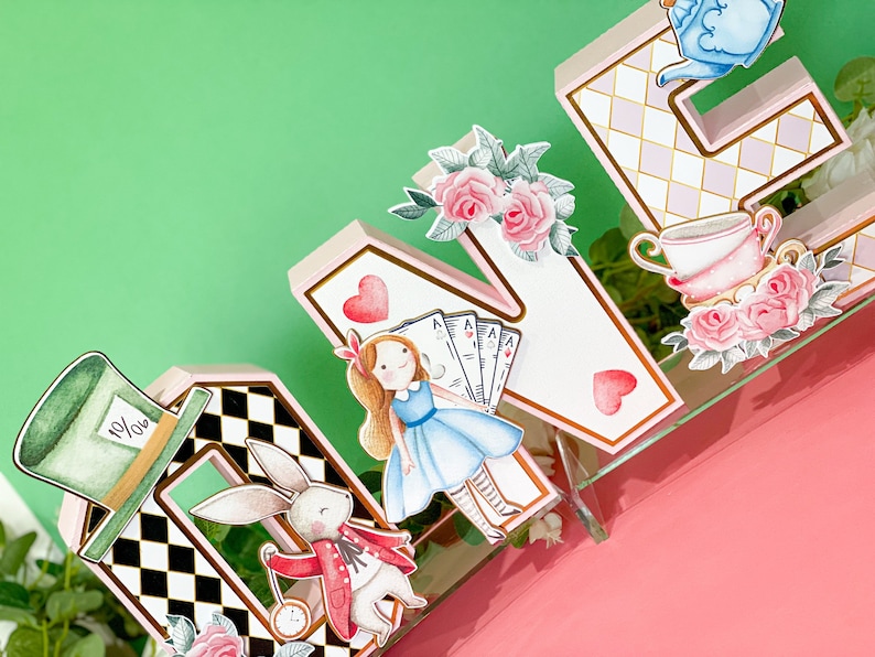 Alice in Wonderland Theme 3D Letters | Alice Tea Party Theme | Alice in ...