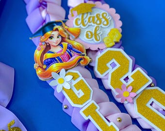 Rapunzel Abschluss Lei | Kindergarten Abschluss Lei | Abschlussgeschenk | Prinzessin Graduation Lei | Abschlussband Lei | Jahrgang 2026 |