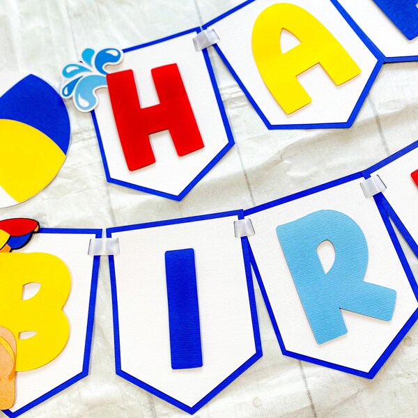 Pool Party Birthday Banner - Etsy