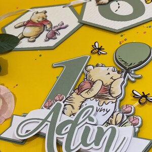 Winnie Cake Topper, The Pooh Cake Topper Acrylic For Baby Shower Classic Winnie Daisy Flower Birthday Party Decorations Cute Centerpieces