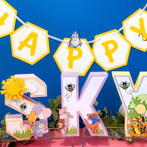 Baby Winnie the Pooh Theme 3D Letters | Winnie the Pooh Party Theme | Winnie the Pooh Birthday | Nursery Room Decor | Baby Shower
