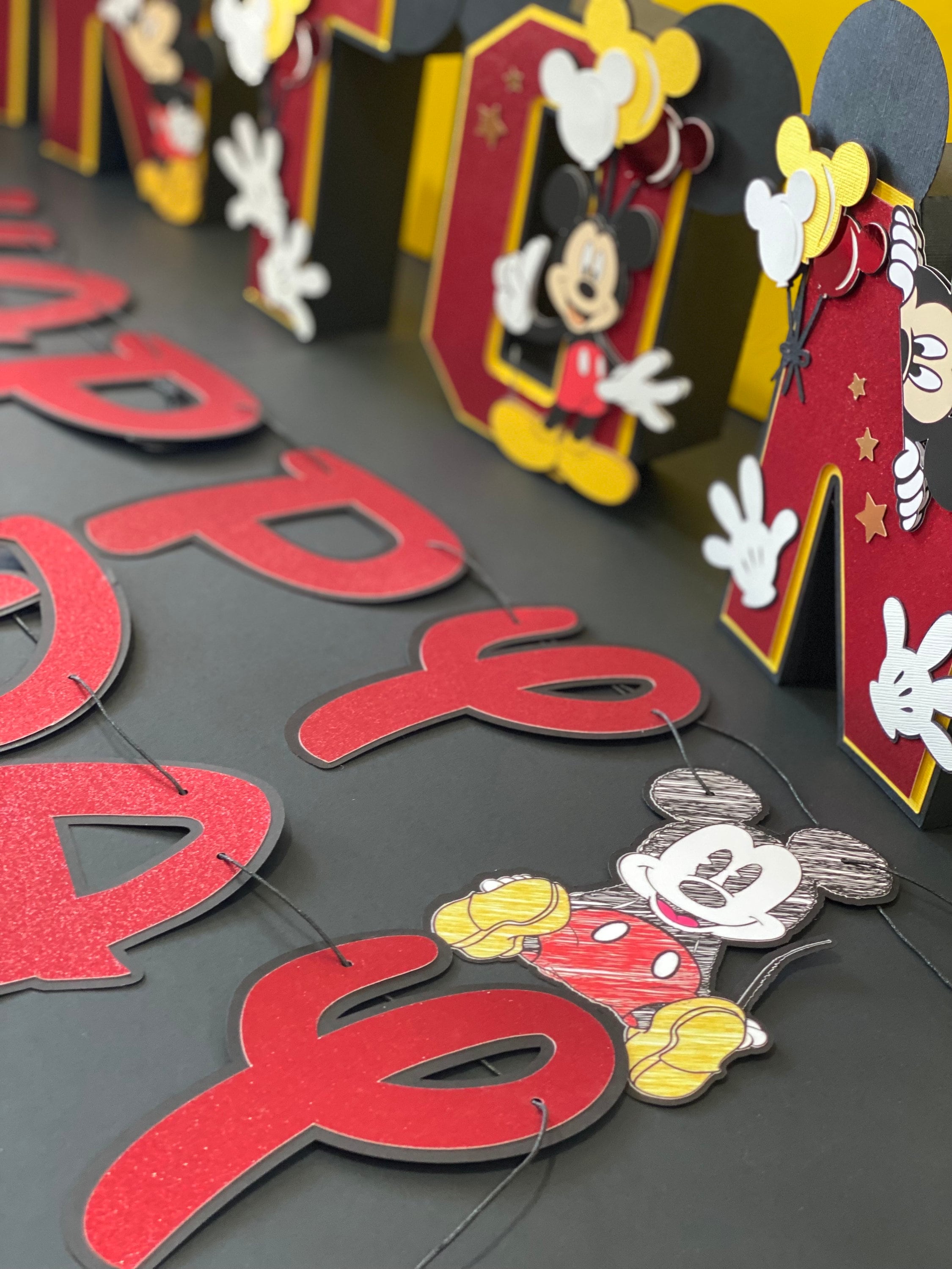 Classic Mickey Theme Birthday Banner | Personalized Birthday Banner | Mickey Mouse Birthday Theme