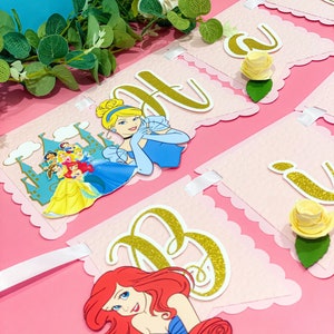 Happy Birthday Banner | Disney Princesses Theme Party | Princess Birthday Banner | Disney Princess Banner