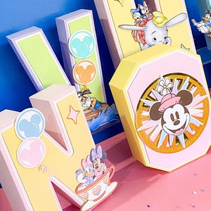 Disneyland Mickey Minnie 3D Letters or Numbers | Magical Disney Centerpieces | Classic Disney Party Supply | Timeless Whimsical Birthday