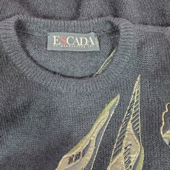 Vintage Escada Mohair Embellished Sweater - image 3