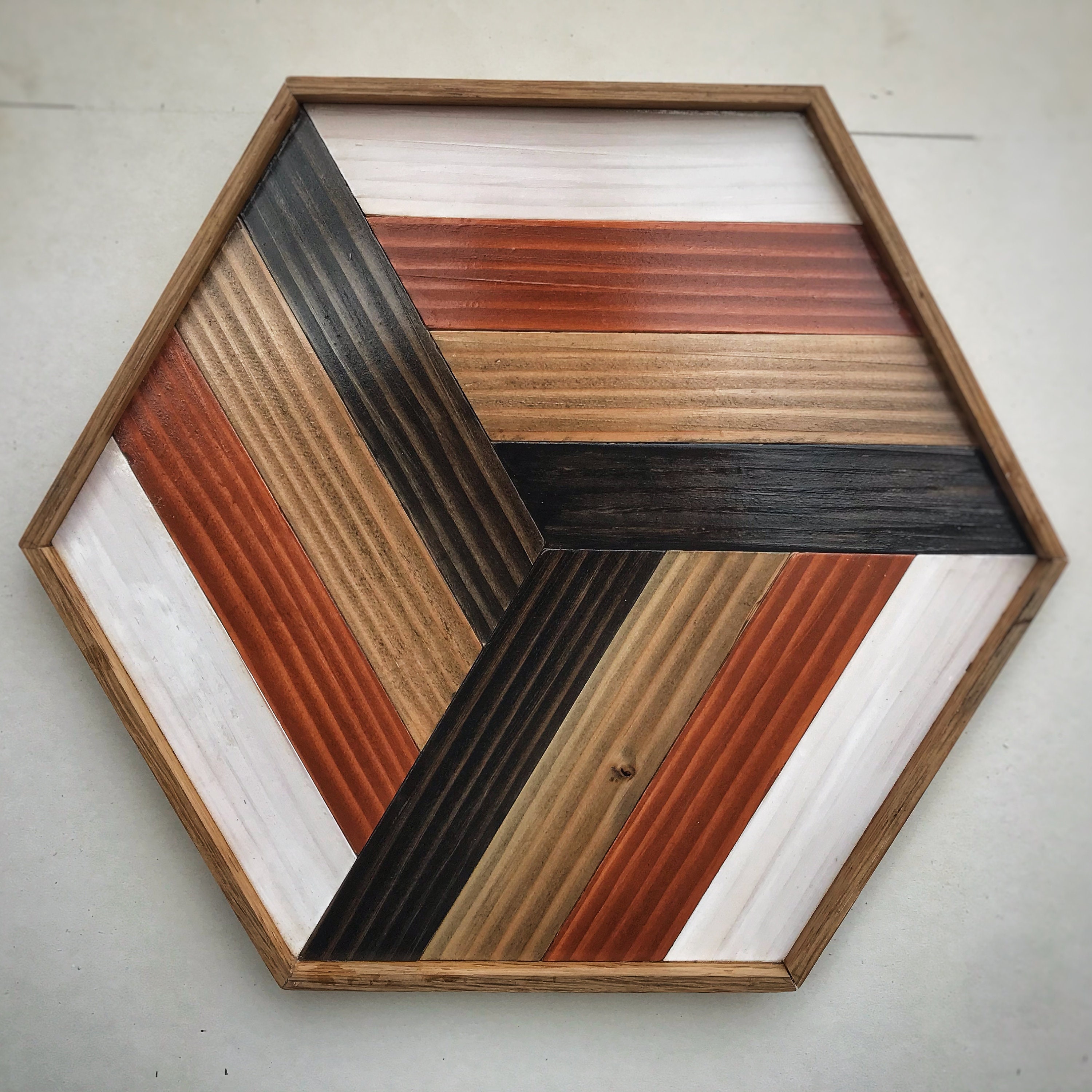 Hexagon Wooden Wall Art Etsy Canada