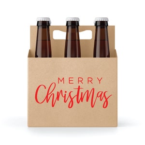 Feliz Navidad 6 paquete portador de cerveza, regalo de cerveza para Navidad, regalo de cerveza para papá, regalo secreto de Papá Noel para amante de la cerveza, divertido regalo de elefante blanco