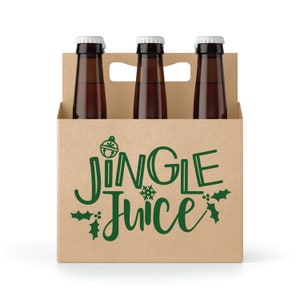 Jingle Juice 6 pack Beer Carrier, Biały słoń prezent dla miłośników piwa, Prezent dla gospodarza, Prezenty piwne dla kobiet, Prezent dla współpracownika, Tajemniczy Mikołaj
