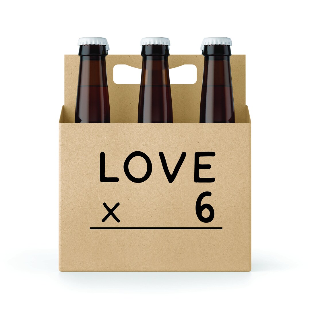 Love X 6 Six Pack Beer Holder, Beer Gift for Men, Valentine Gift Idea
