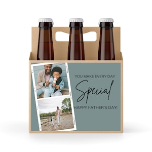 Personalized Father&#39;s Day Gift Idea For Beer Lover, Custom 6 Pack Holder, Beer Gift For Dad, Father&#39;s Day Gift For New Dad, 1st Father&#39;s Day