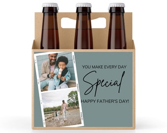 Idée cadeau personnalisée pour la fête des pères pour amateur de bière, support personnalisé pour paquet de 6, cadeau bière pour papa, cadeau fête des pères pour nouveau papa, 1ère fête des pères