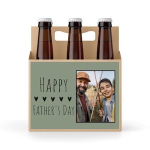 Aangepaste Vaderdag 6 Pack Houder, Gepersonaliseerd cadeau voor bierliefhebber, Doordacht Vaderdagcadeau van vrouw, Echtgenoot Cadeau, Vaderdagkaart