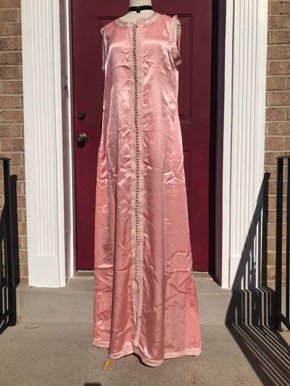 Pink Satin 1960’s Maxi Dress