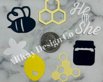 He or She Bee Confetti: Party & Scrapbooking Decor